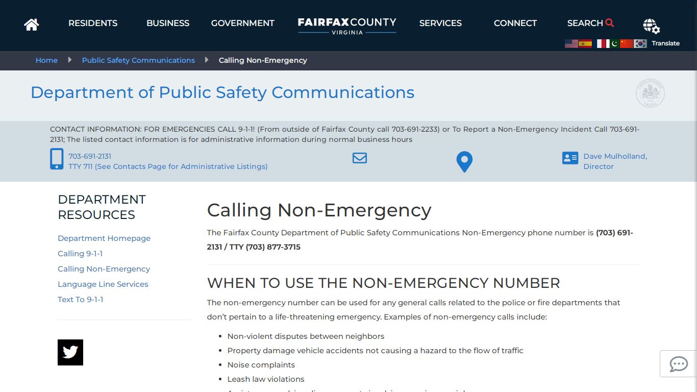 Calling Non-Emergency | Public Safety Communications